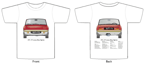 Lotus Elan Sprint 1971-73 T-shirt Front & Back